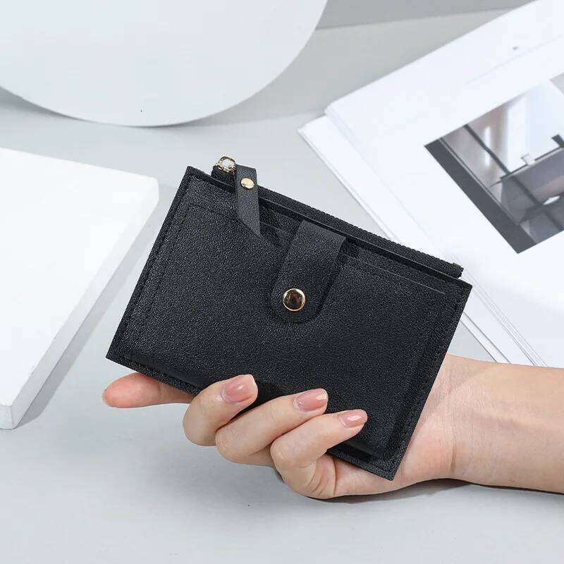 Simple and fashionable ladies' case, ultra-thin with buttons, credit card wallet, coin purse C260304