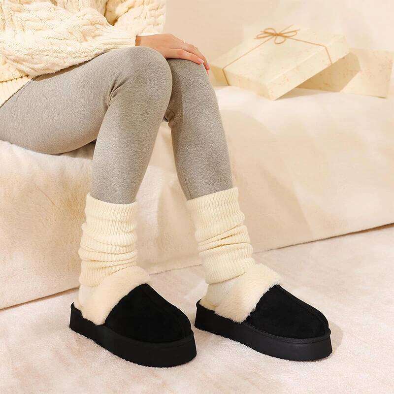 Kidmi Women's Fuzzy Platform with Fluffy Memory Foam News Thick-soled Soft Comfortable Winter Women Slippers Home Shoes