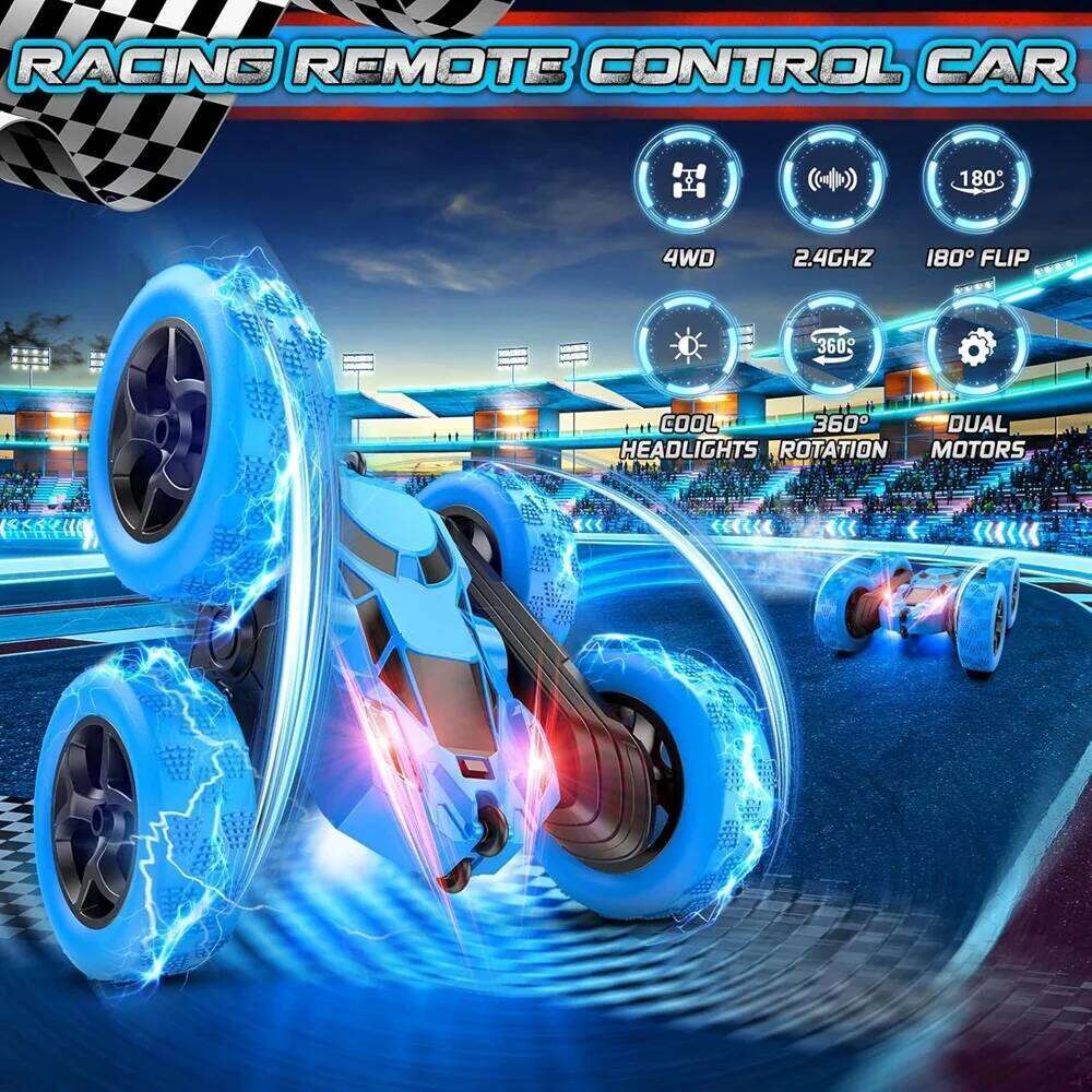 4WD Remote Control Toy Rechargeable 360 Rotating Radio Stunt RC Car for Kids All Terrain Off-road Truck Child Gift Z260304