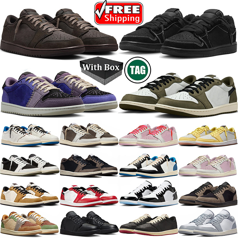 Free shipping With box 1s low designer trainers basketball shoes travis men women Black Phantom Mocha outdoor sports travi 1s sneakers Outdoor travisscot shoe 1