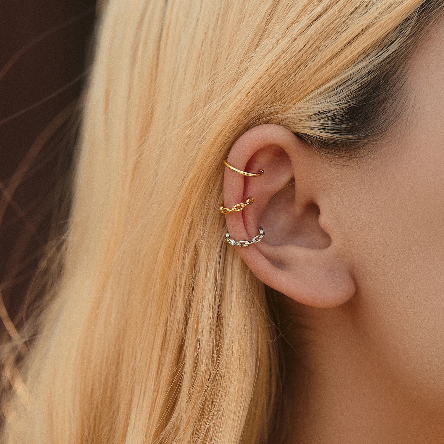 MODIAN 1PC Ear Cuff 925 Sterling Silver Trendy Punk Clip Earrings Stackable Geometric Earrings For Women Grils Fine Jewelry 260303