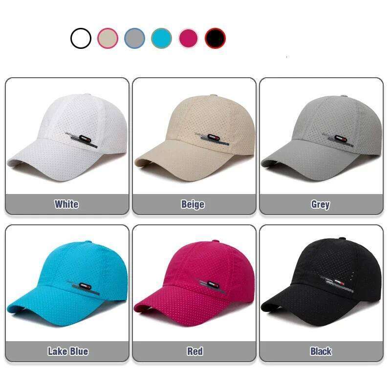 Summer New Breathable Perforated Quick-Drying For Men Fishing Sun Protection Baseball Cap Cycling Travel Sports Hat Y260304