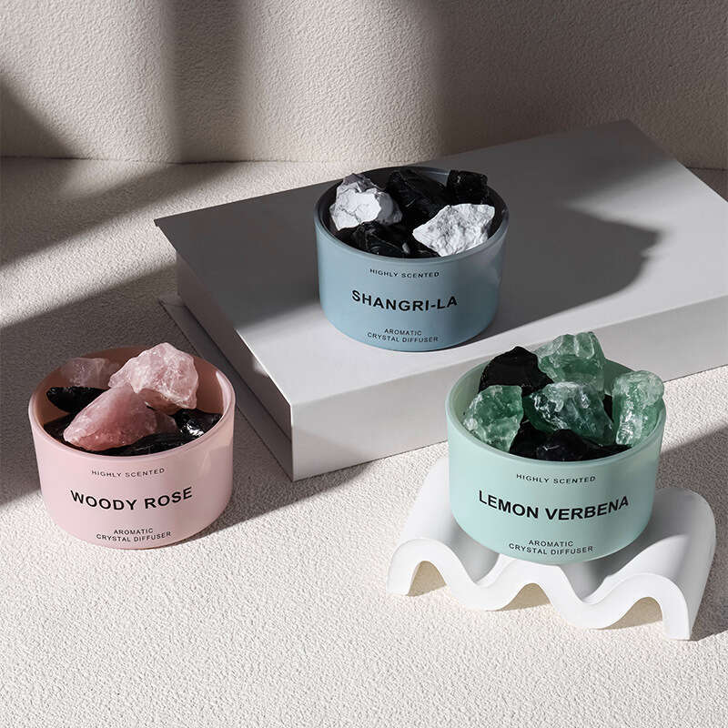 Flameless Essential Oil Indoor Fragrance Rattan Crystal Diffuser Stone Aromatherapy Candle Sachet Custom Processing W260304 W260305