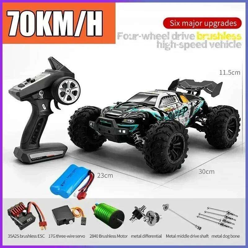 4x4 Off Road Quad RC Car 4WD 1:16 - 80KM/H Super Brushless 50KM/H Brushed, High Speed Drift Racing Truck Toy for Kids Adults Z260304