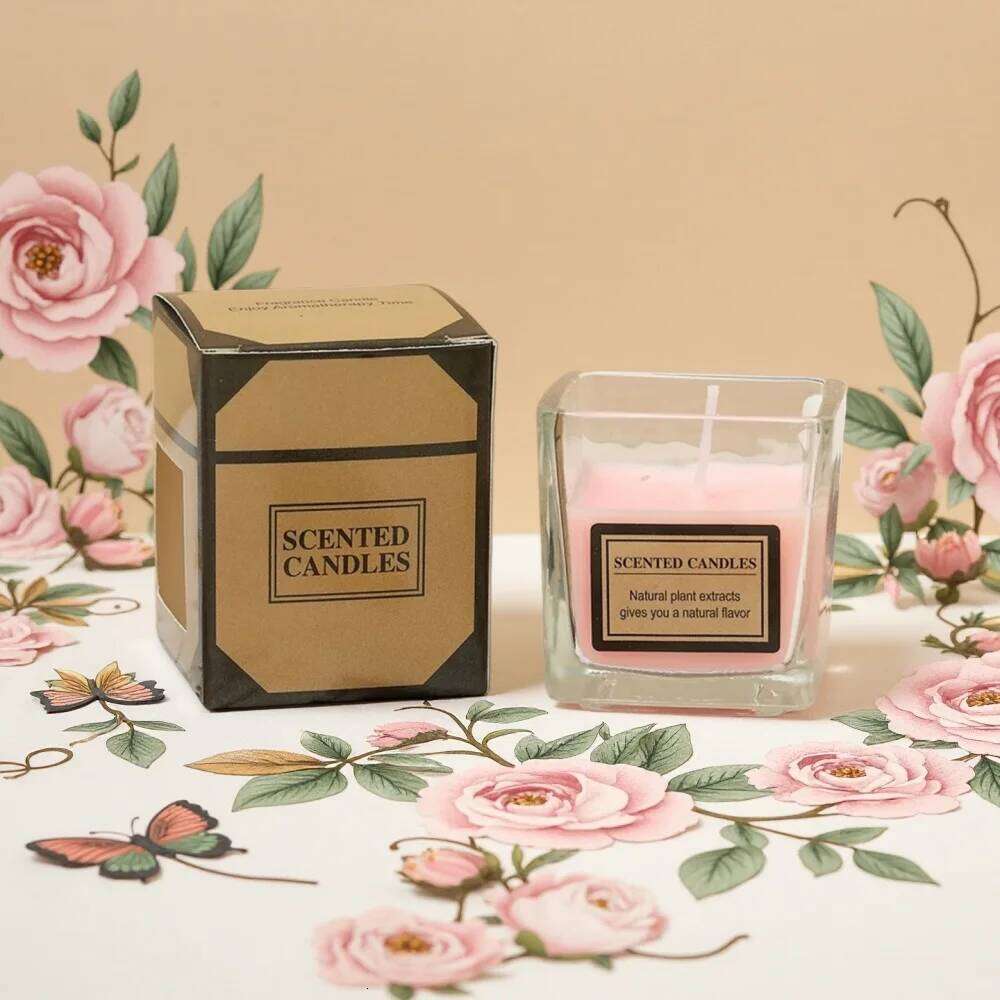 New Scented Candle with Fragrance Romantic Gift Clear Jar Aromatherapy Candles Light for Wedding Guests W260304 W260305