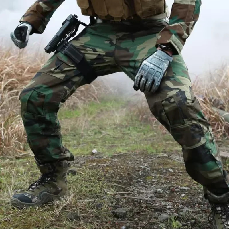 Men PantsKnee Pads Tactical Combat Cargo Clothes Camouflage Breathable Pants Waterproof Sport Trousers Fishing Trekking Hunting 260302
