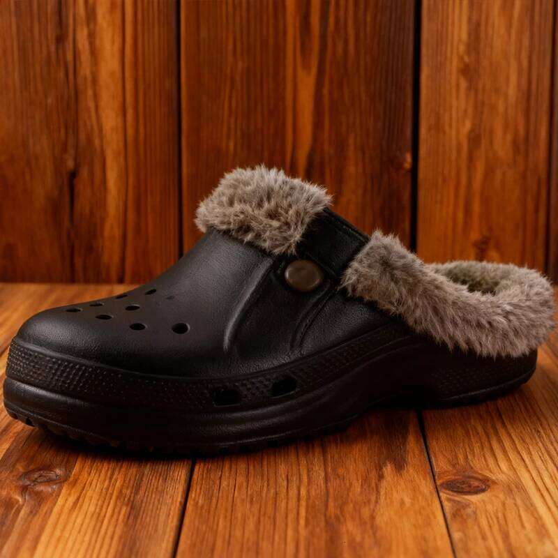 Kidmi Women Fuzzy Winter Fur Lined Adult Indoor Waterproof Comfortable Cotton Shoes Garden Clogs Men Warm Home Slippers