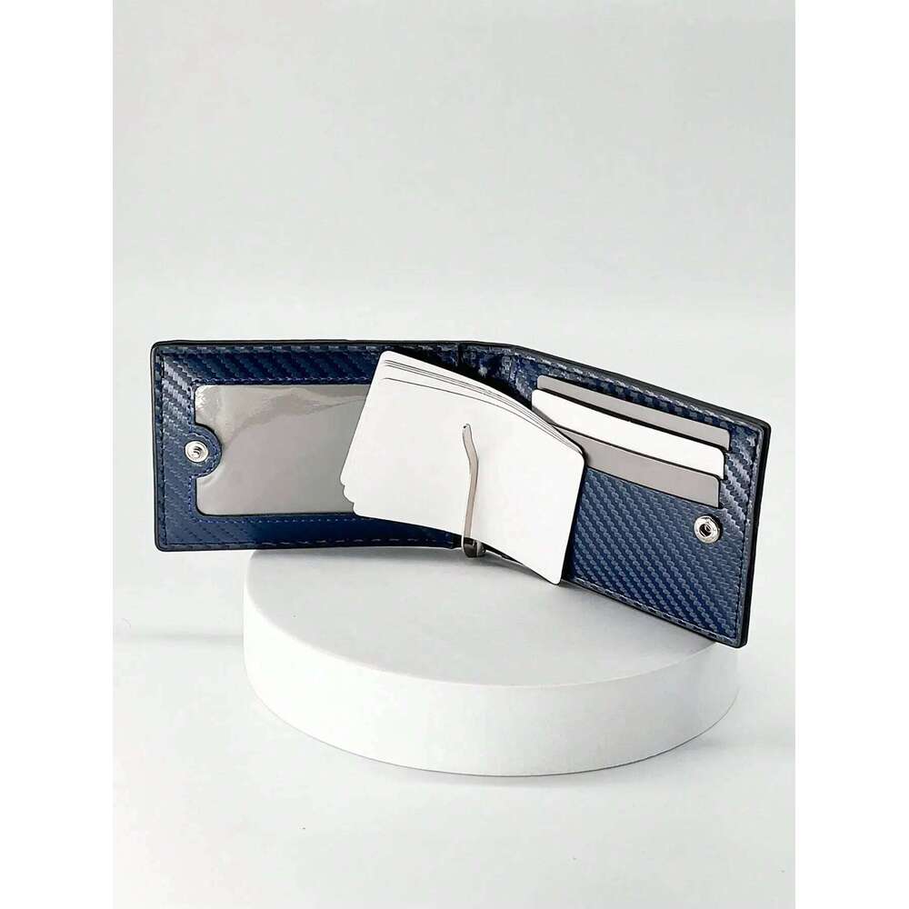 Rfid Carbon Fiber Leather Men Airtag Wallets Credit Holder for Air Tag Purse Black Luxury Minimalist Card Wallet C260304