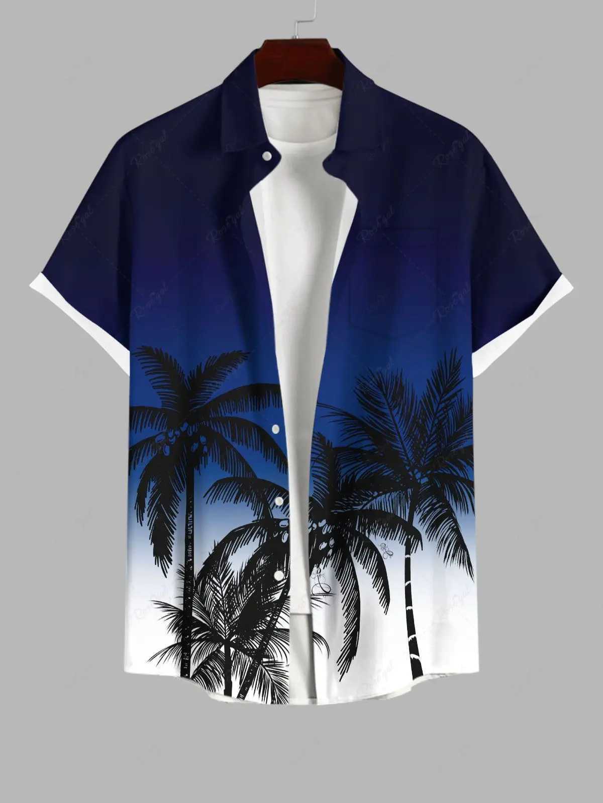 2025 Summer Plus Size Mens Shirts 3D Print Hawaiian Shirts Button Up Beach Vacation Shirts Short Sleeve Shirt Casual Shirts Men M260305