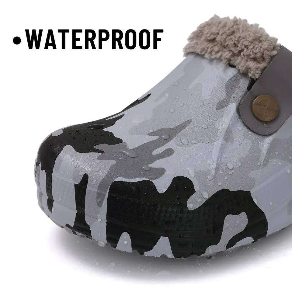 Kidmi Fashion Fur Winter Fuzzy Garden Soft Waterproof For Men Indoor and Outdoor Antiskid Houes Shoes