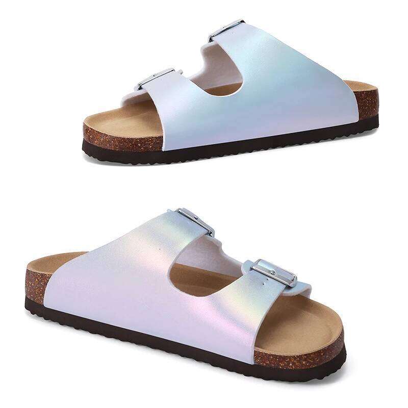 Kidmi New Women's Fashion Indoor And Outdoor Sandals With Double Metal Buckle Popular Comfortable Summer Beach Slippers