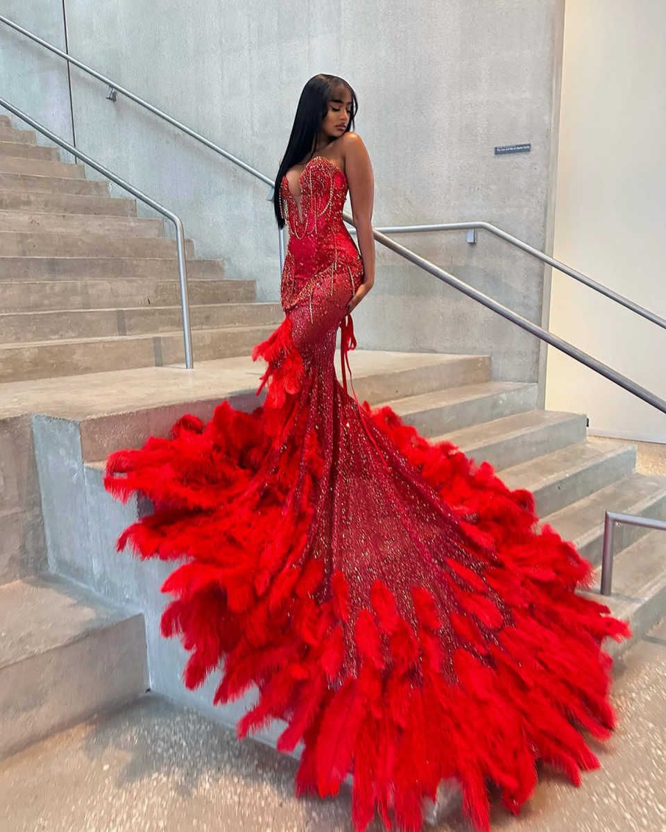 Shine Mermaid Evening V Neck Gowns Sequins Beads Appliques Pearls Prom Dress vestidos de festa Special Occasion Dresses Plus Size Customized 4M05