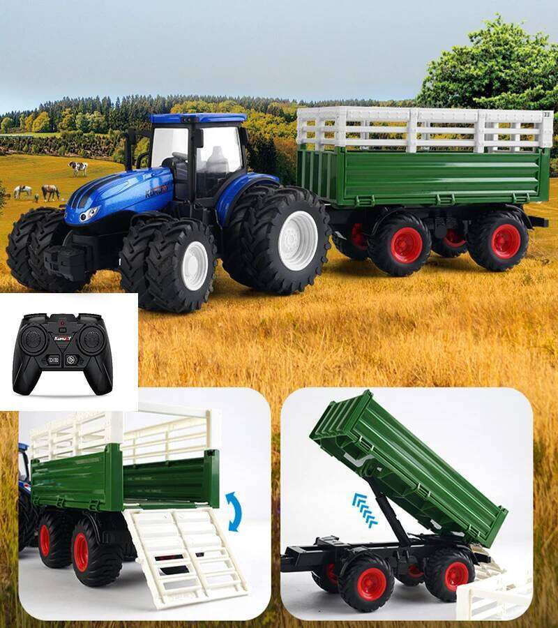 1/24 Remote Control Trailer 2.4G RC Tractor Simulated Engineering Construction Truck Model Toys Farming Machine Z260304