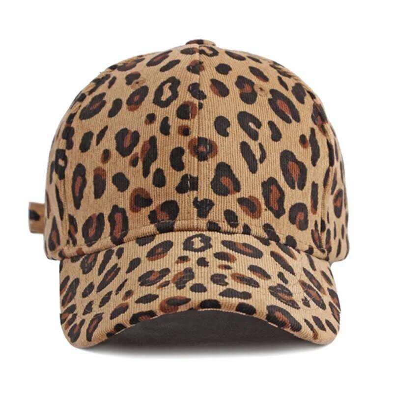 Women Winter Leopard Corduroy Baseball Cap Men Retro Snapback Hip Hop Hat Accessories Cotton Plain Pattern Warm Hats Y260304