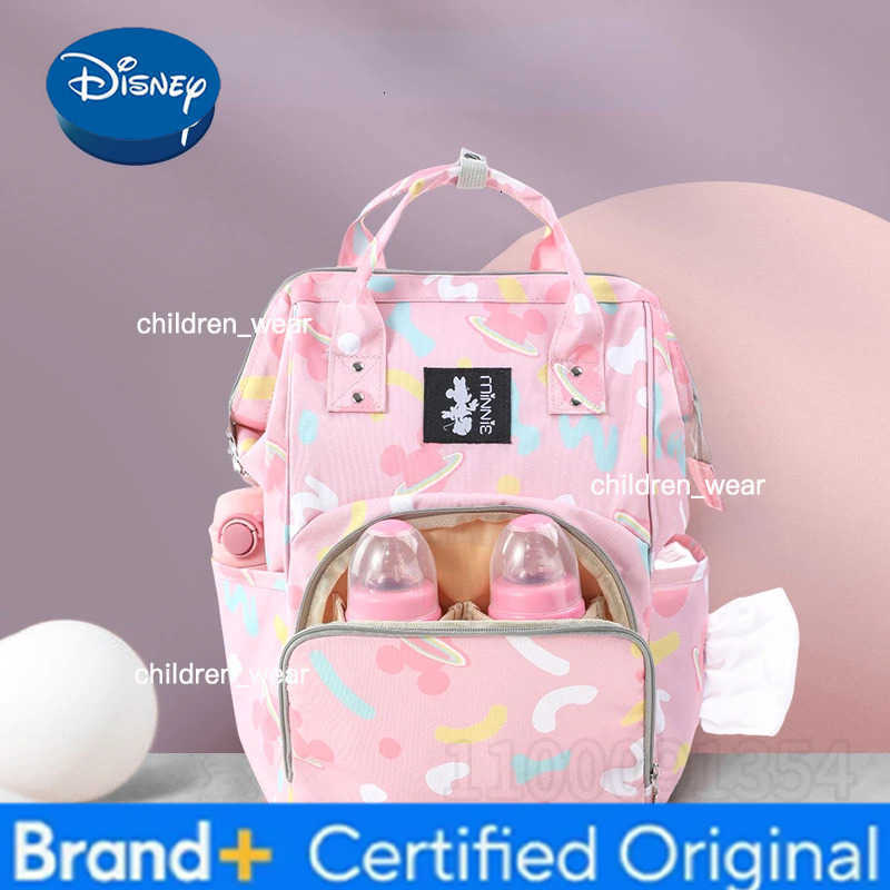 Disney Mickey New Diaper Bag Backpack Cartoon Cute Baby Diaper Bag Backpack Multifunctional Fashion Baby Bag Large Capacity H260305