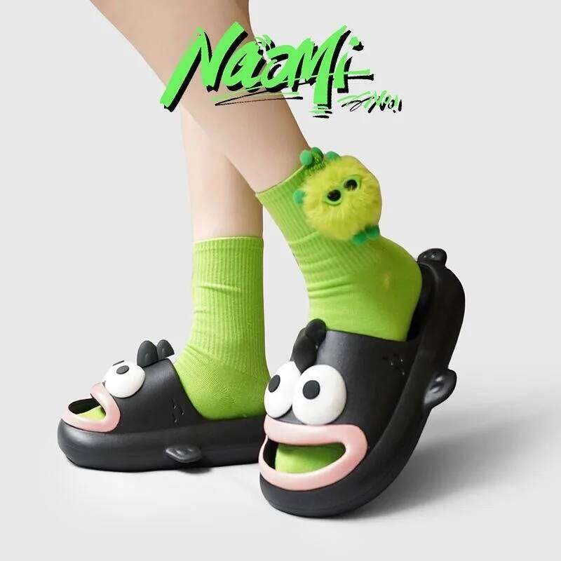 Funny Cartoon Indoor Bathroom Slippers For Women Men Summer House Shoes Soft EVA Anti-slip Couples Home Shower Beach Slides