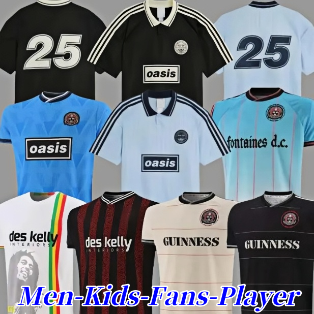25 26 Oasis Tour Jacquard Jersey soccer maillot de foot football black OaSis Live Bohemians 2025 2026 135th Anniversary Football Shirts Kit Fontaines