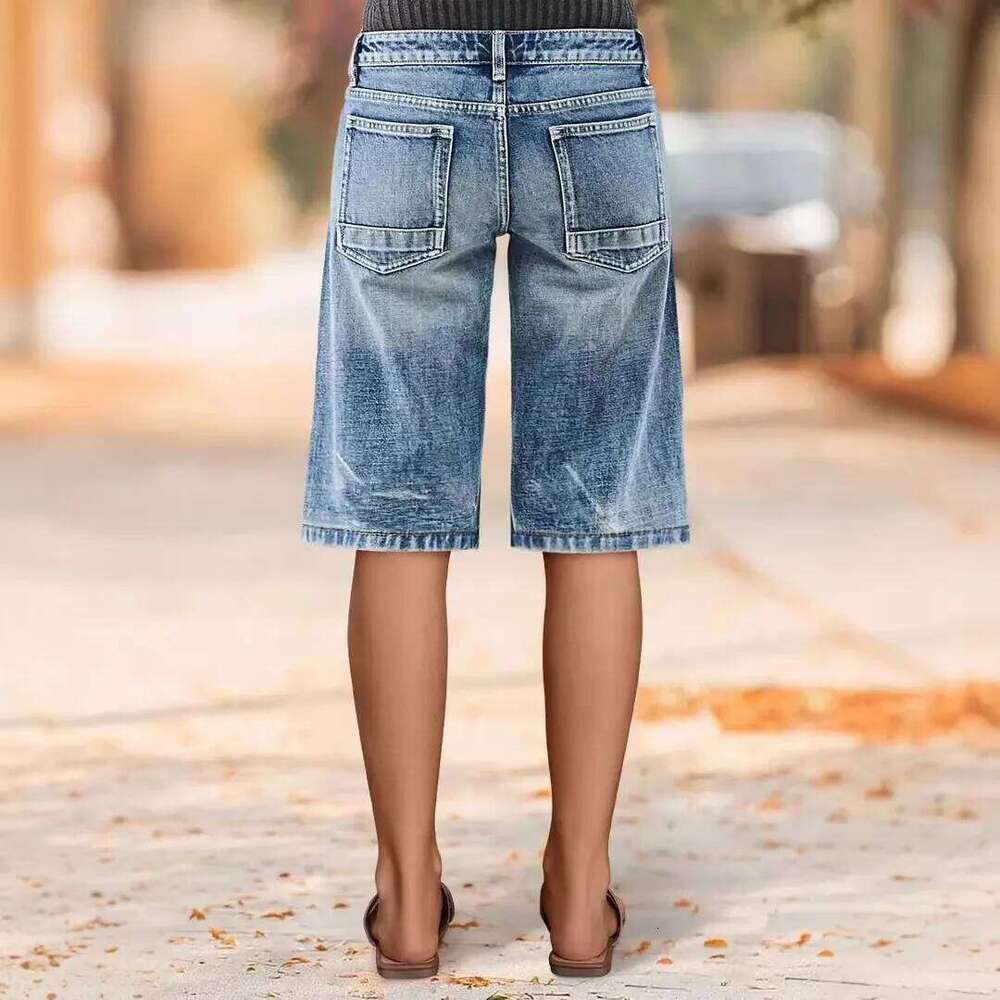 2026 Spring Summer New Women's Elastic Denim Shorts High Waist Five-Point Jeans Short Length Casual Wear XJ260305