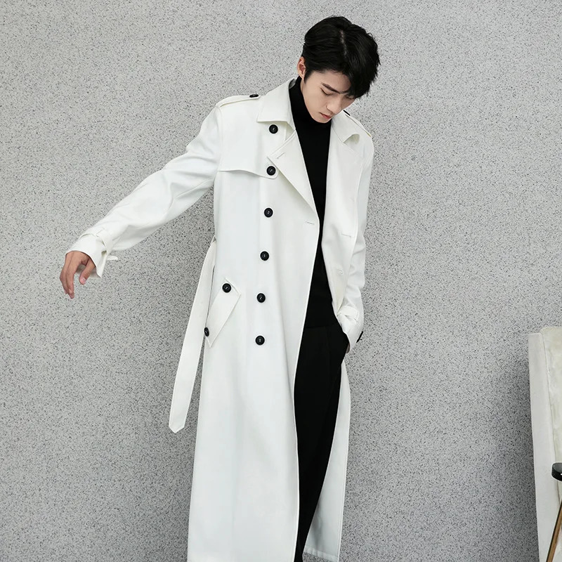 Mens Long Jacket Autumn Trench Coat Daily Smart Casual British Style Double Breasted y Turndown Collar Outwear 260302