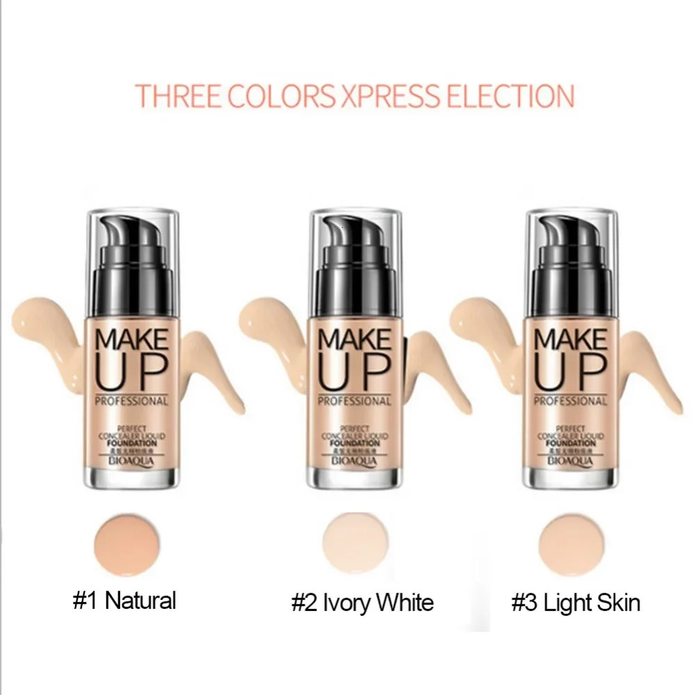 BIOAQUA Face Base Liquid Foundation Makeup Concealer Waterproof Brighten Whitening Long Lasting BB Cream Cosmetics 260305