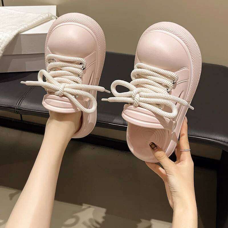 2025 DIY Laceup Platform Slippers For Women Home Street Garden Shoes Thick Sole Fashion Clogs Girls Summer Sandals Beach Slides