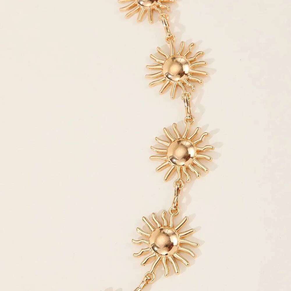 Simple Sunflower Metal Fashion Waist Chain Women Adjustable for Skirt and Dress Accessories S260304