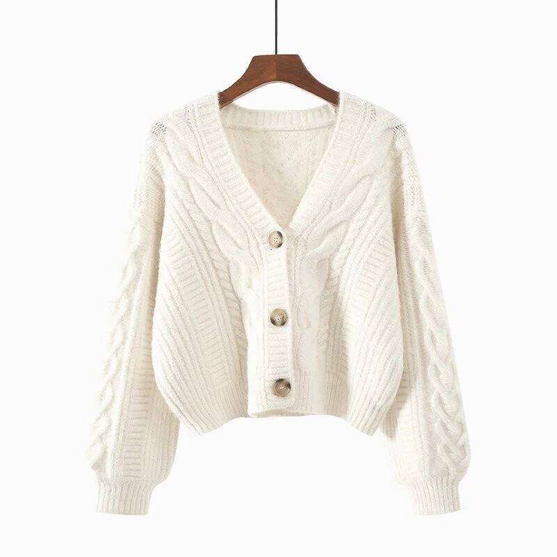 Autumn Winter Fashion Cardigan Sweater Women Knitted Coats Female Solid Long Sleeve Casual Knit Jacket Cardigans Tops Knitwear XJ260305