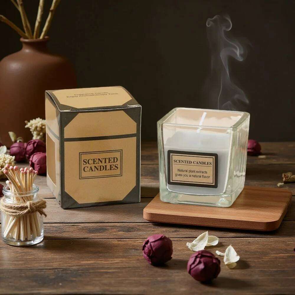 New Scented Candle with Fragrance Romantic Gift Clear Jar Aromatherapy Candles Light for Wedding Guests W260304 W260305
