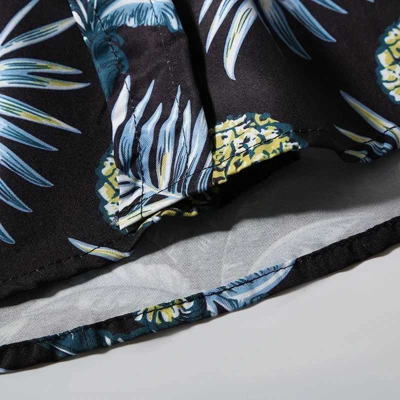 Hawaiian Fashionable Mens Short Sleeve Pineapple Beach Digital Printed Shirt Comfortable 100 Polyester Summer Casual Outdoor M260305