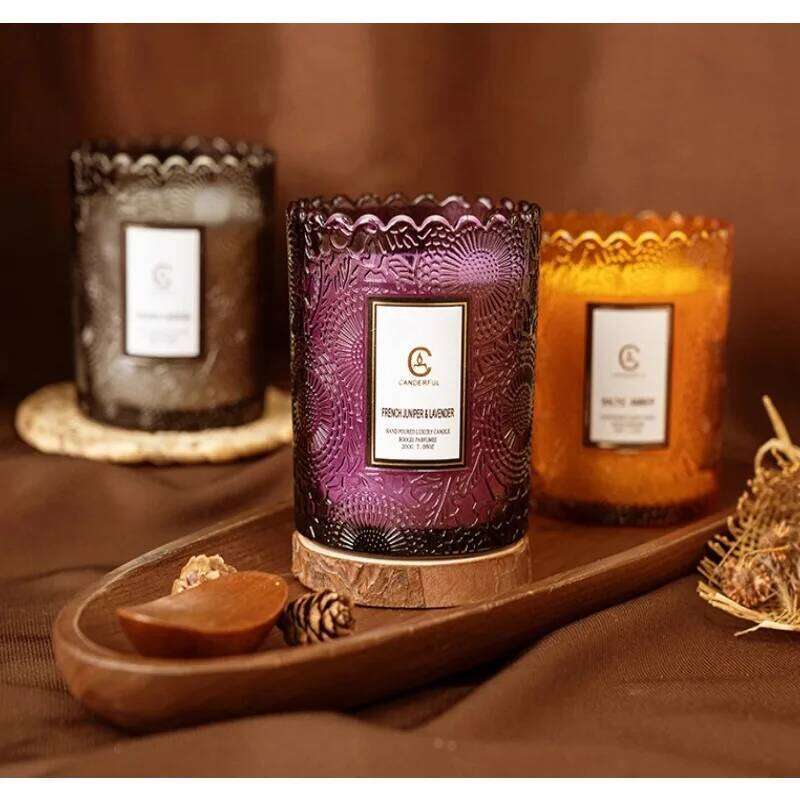 CupHome Use For Bedroom Aromatherapy To Aid Sleep Lace Glass Cup Soy Wax Gift Romatherapy Candle Long-lasting W260304 W260305
