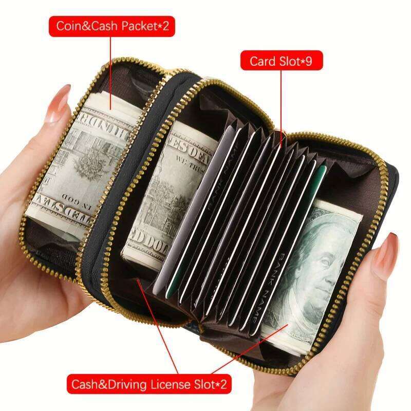 2025 New Man and Women Short Style Lychee Pattern Fashion Large Capacity Multi Card Slot Coin Purse With Zipper For C260304