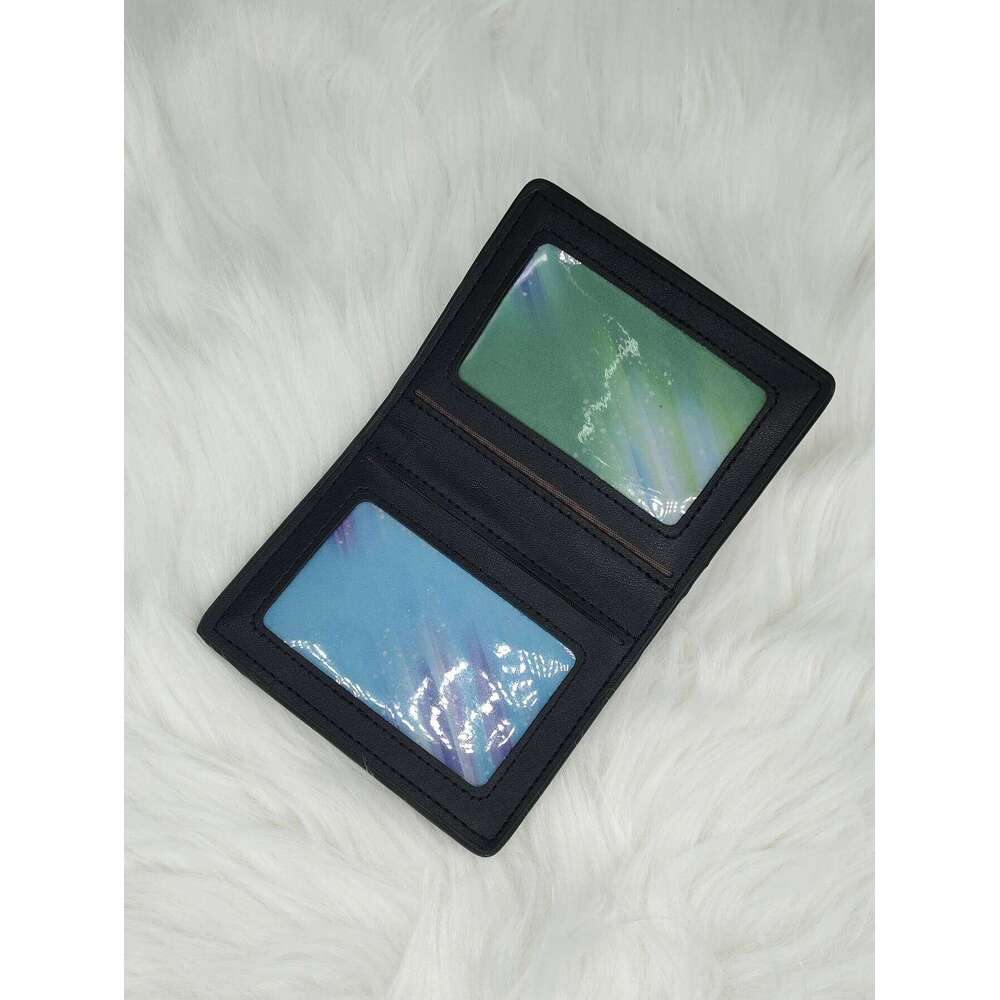 Stylish Minimalist Black Slim Card Holder for Business Professionals and College Students - New Trendy Men's Wallet C260304