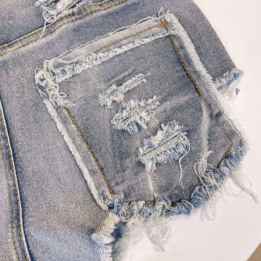 Women's Summer Sexy High Waist Denim Shorts 2025 Female Fashion Hollow Out Hole Hot Pants Short Jeans XJ260305