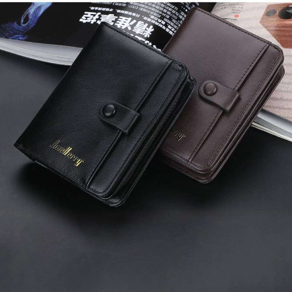 Baellerry Mens Luxury Vertical Wallet RFID Blocking Large Capacity Zip Around Card Holder Multiple Slots Leather Billfold C260304
