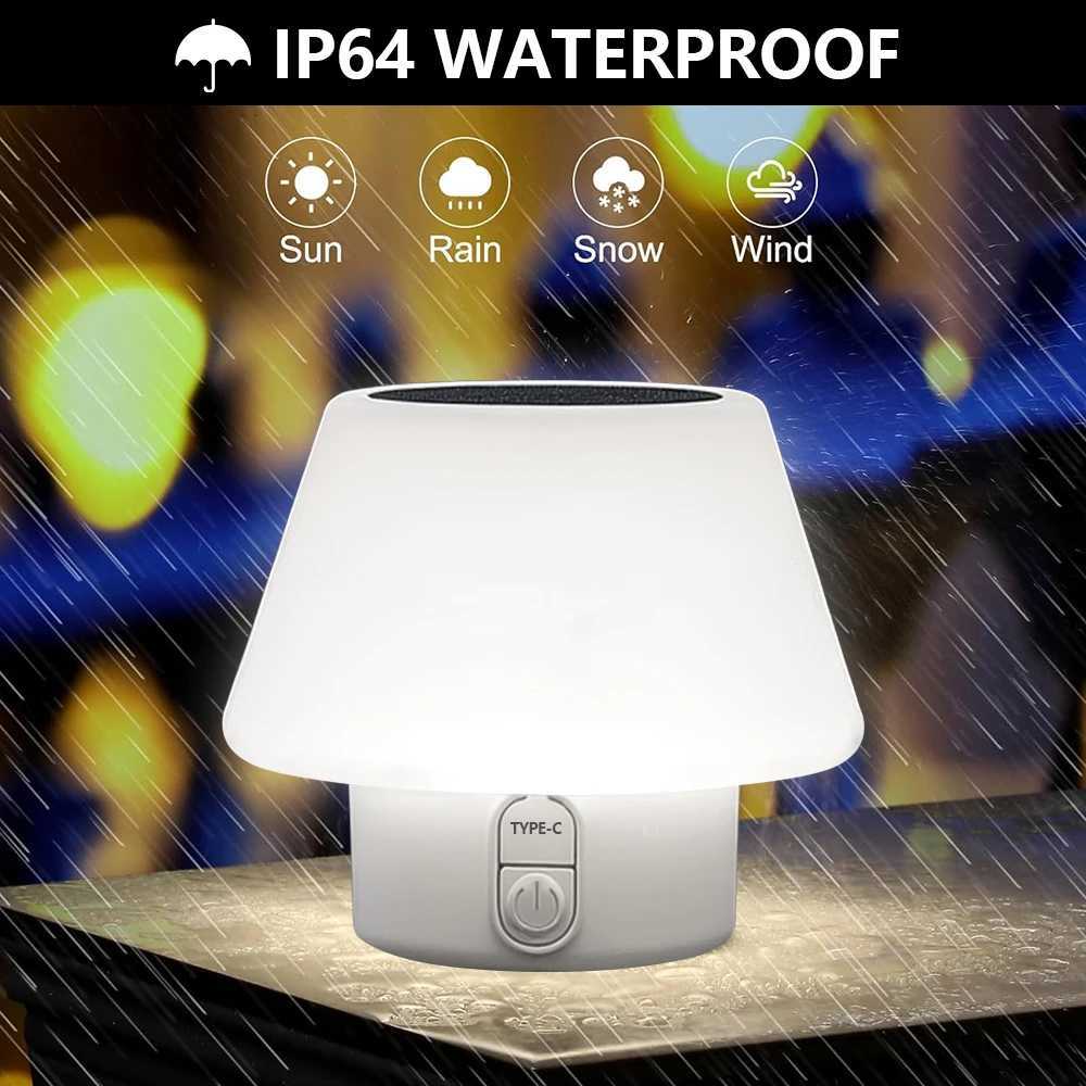 Solar Table Lamp Outdoor Indoor Portable Camping Solar Mushroom Lamp 4 Modes Waterproof Patio Garden Bedroom Yard Restaurant Bar H260305