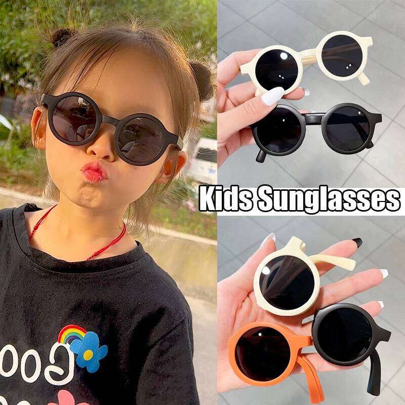 New Fashion Kids Sunglasses for Boys Girls Portable Folding Cute Baby Shades Eyewear Children Cartoon Outdoor UV Sun Eyeglasses Z260304