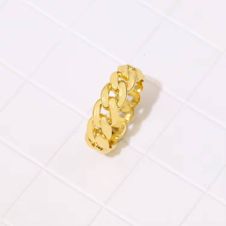 Fast Shipping 18K Gold Plated Hip Hop Cuban Ring Pure 925 Sterling Silver VVS Moissanite Men Diamond Ring Jewelry for Men