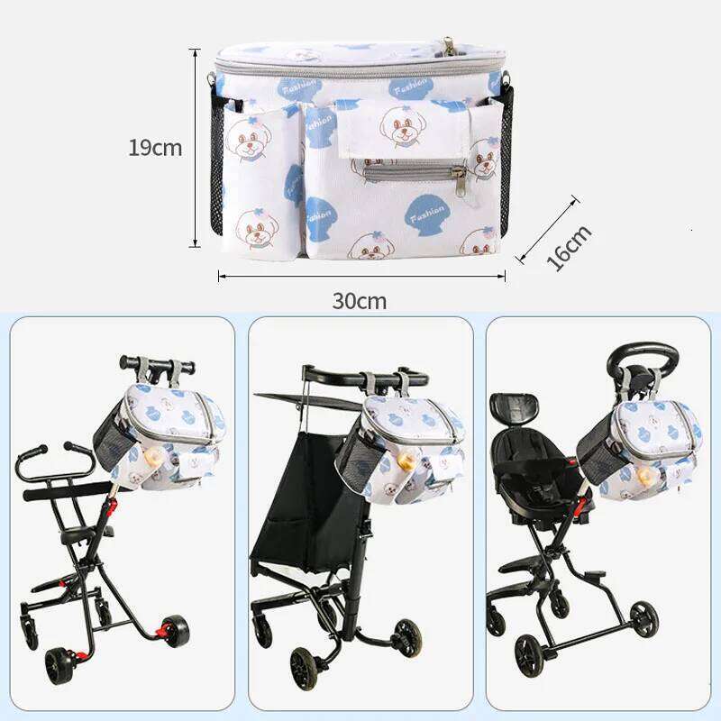 Fashionable Mommy Lightweight Baby Stroller Hanging Multifunctional Large Capacity Diaper Bag Trendy Outdoor Mother Storage Z260304