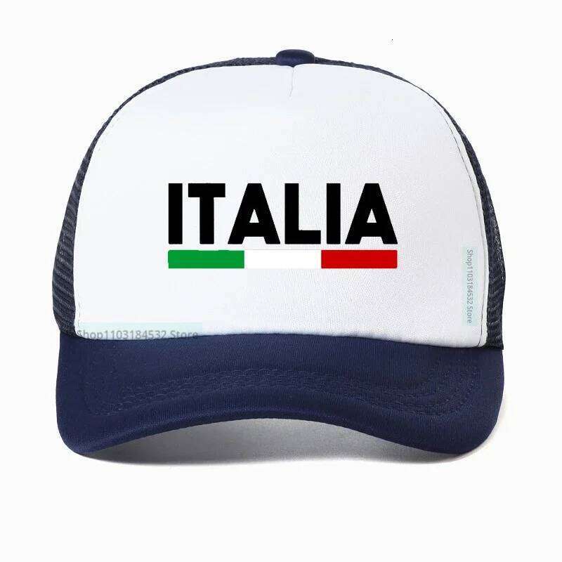 Italia Italy Italian Flag Baseball Cap Unisex Adjustable Snapback hats Classic Mesh Breathable Trucker hat Outdoor Visor caps Y260304