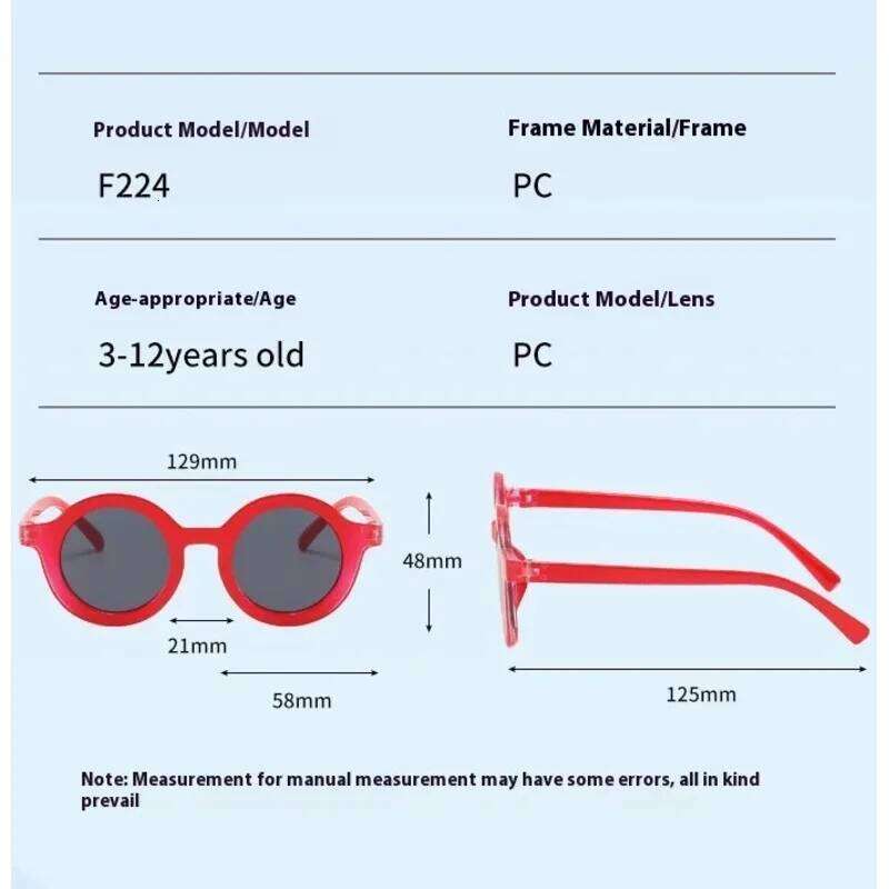 2025 Trendy Children's Sunglasses Long Term Backup Small Elliptical Decorative Mirror New Fashion Z260305