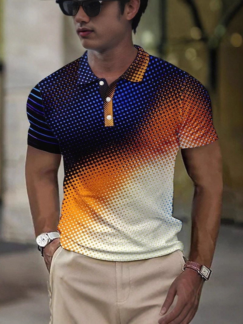 2026 New Designer Luxury Brand Summer Crossover Men's Fashion Breathable Multi Functional Leisure 3D Simple Printed Button Short Sleeve Collar Sh
