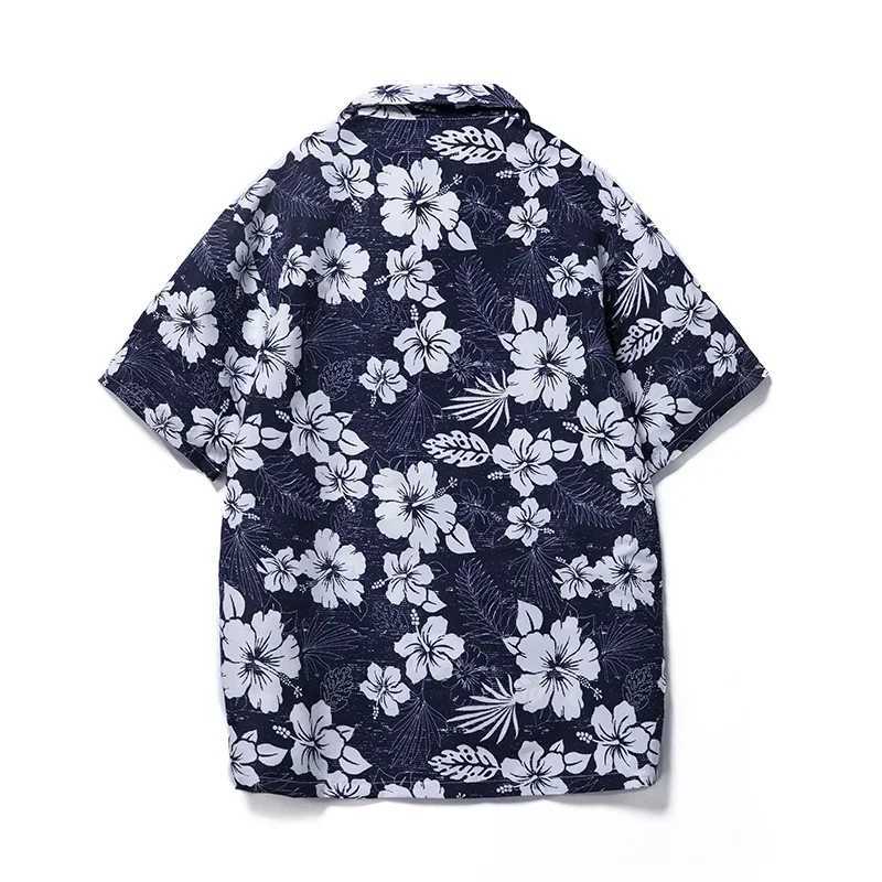 Plus Size 6XL 7XL 8XL Fashion Mens Shirts Men Hawaiian Camicias Casual Polyester Shirts Kapok Printed Short-sleeve Blouses Tops M260305