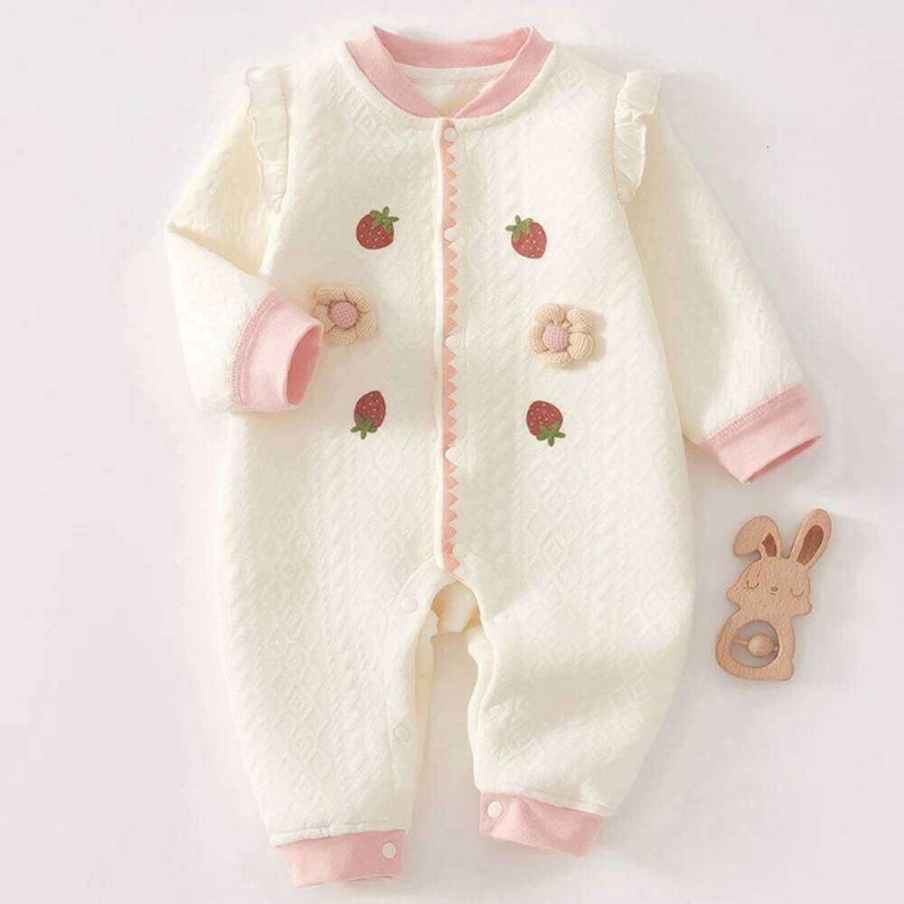 Girl Romper Long Sleeve Cotton Autumn Winter Warm Newborn Clothes Princess First Birthday Baby Jumpsuit High Quality Z260304