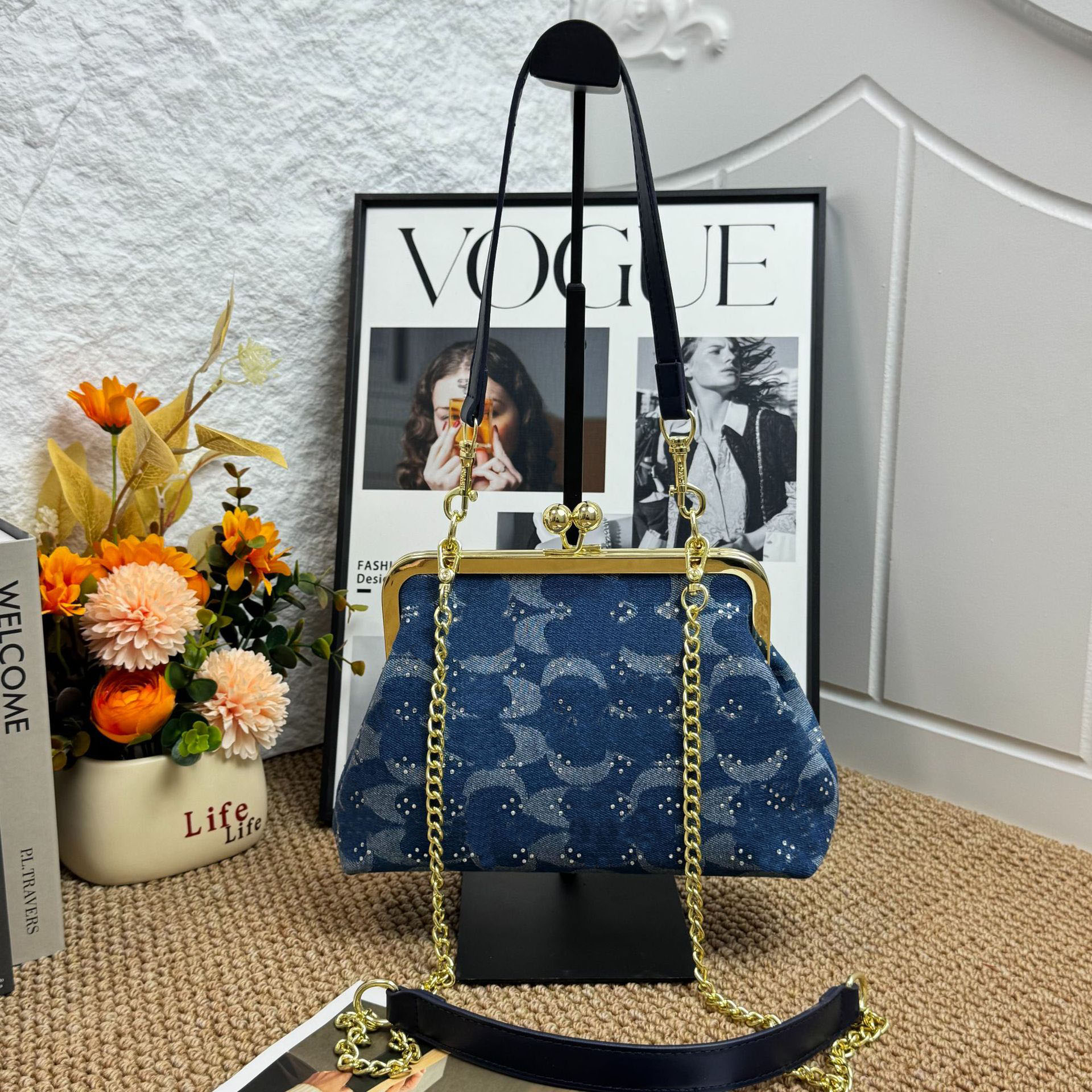 womens Fashion Bag Splicing Leather Solid Color Underarm Tote Bag Designer Luxury Bags Shoulder Bag Purse Wallet Alphabet Bag Fashionable portable