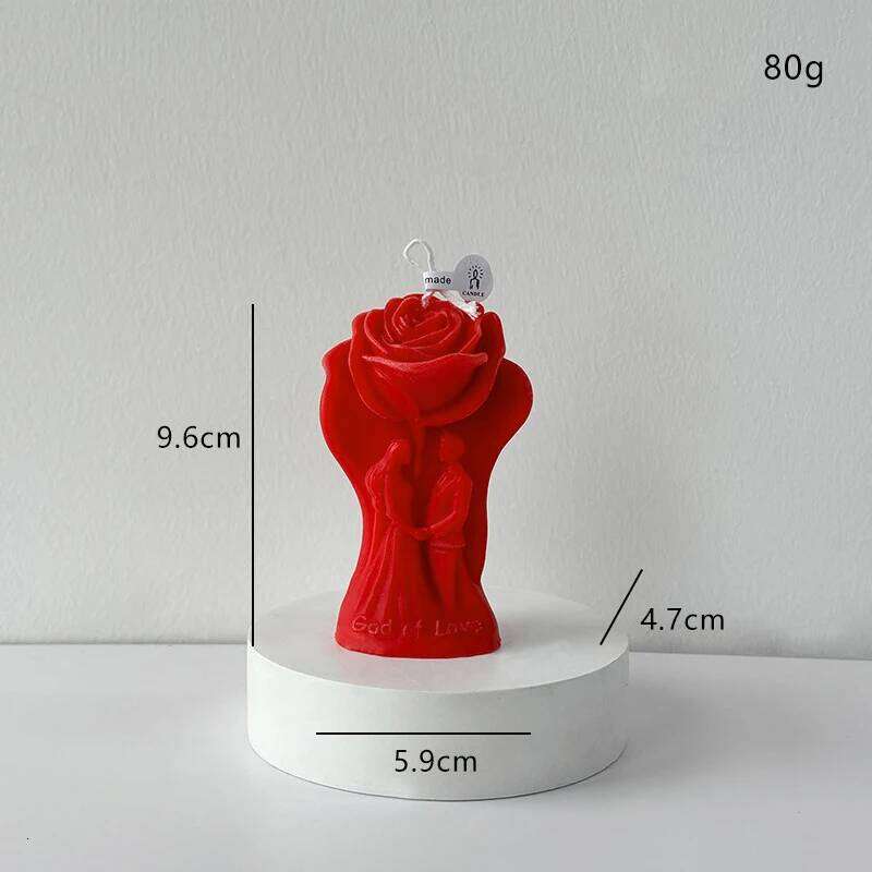 Rose Shaped Scented Candles for Valentine's Day, Creative Ornaments, Romantic Wedding Decoration, Gifts W260304 W260305