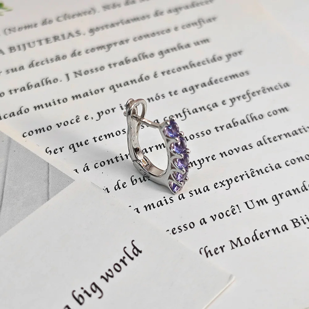 Violet Earring 925 Silver Fashion 2MM Tanzanite Earrings For Women 260303