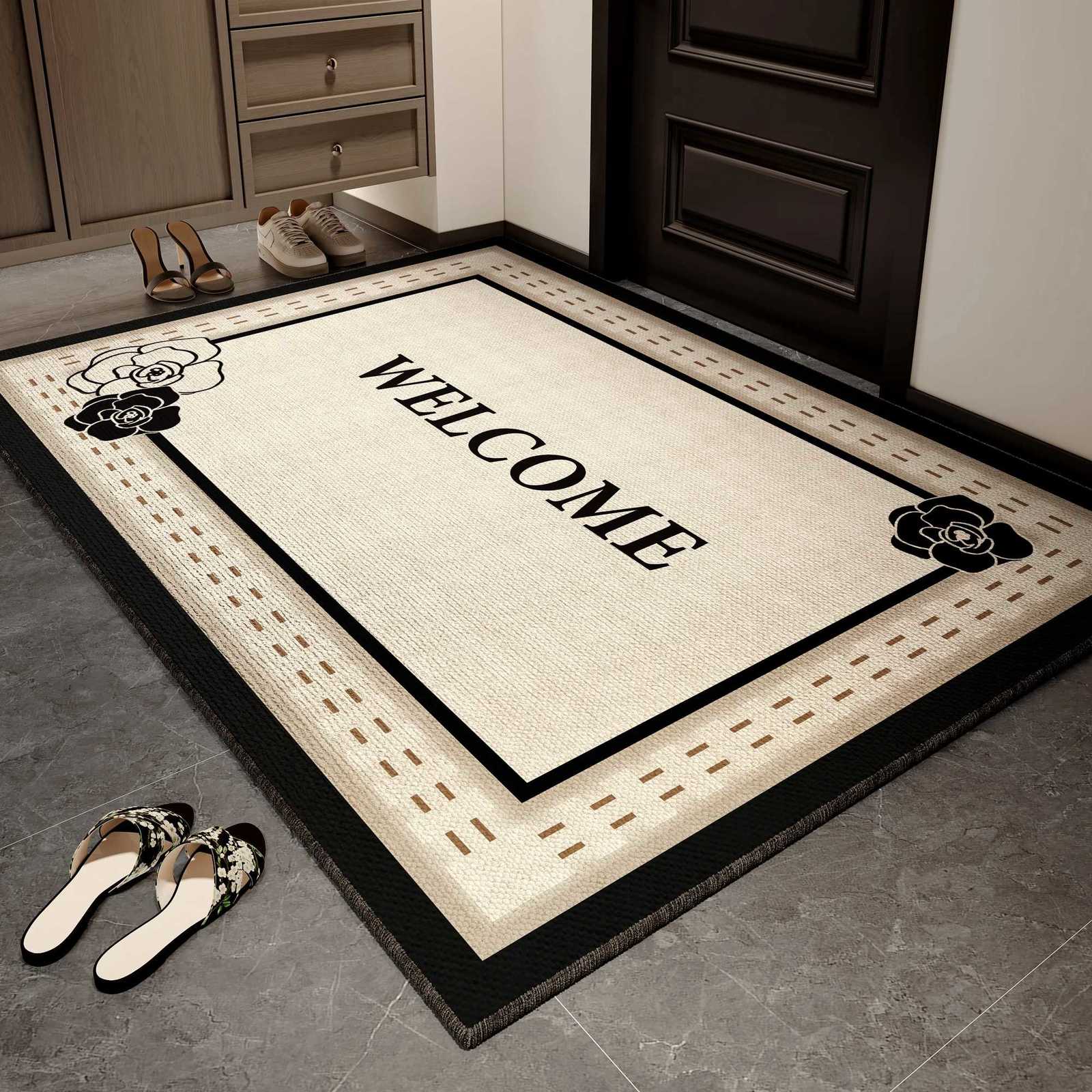 Luxury Wipeable Entry Door Mat - High-End Non-Slip Washable Entrance Rug for Hallway & Home DecorT260305