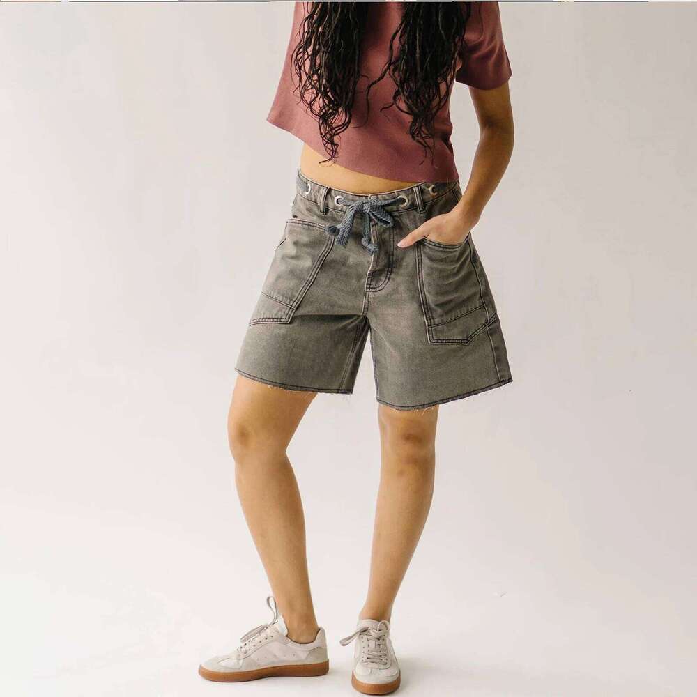 New Fashion Womens Summer Bandage Denim Wide Leg Streetwear Jeans Shorts With Pockets Hot Sale S-XL XJ260305