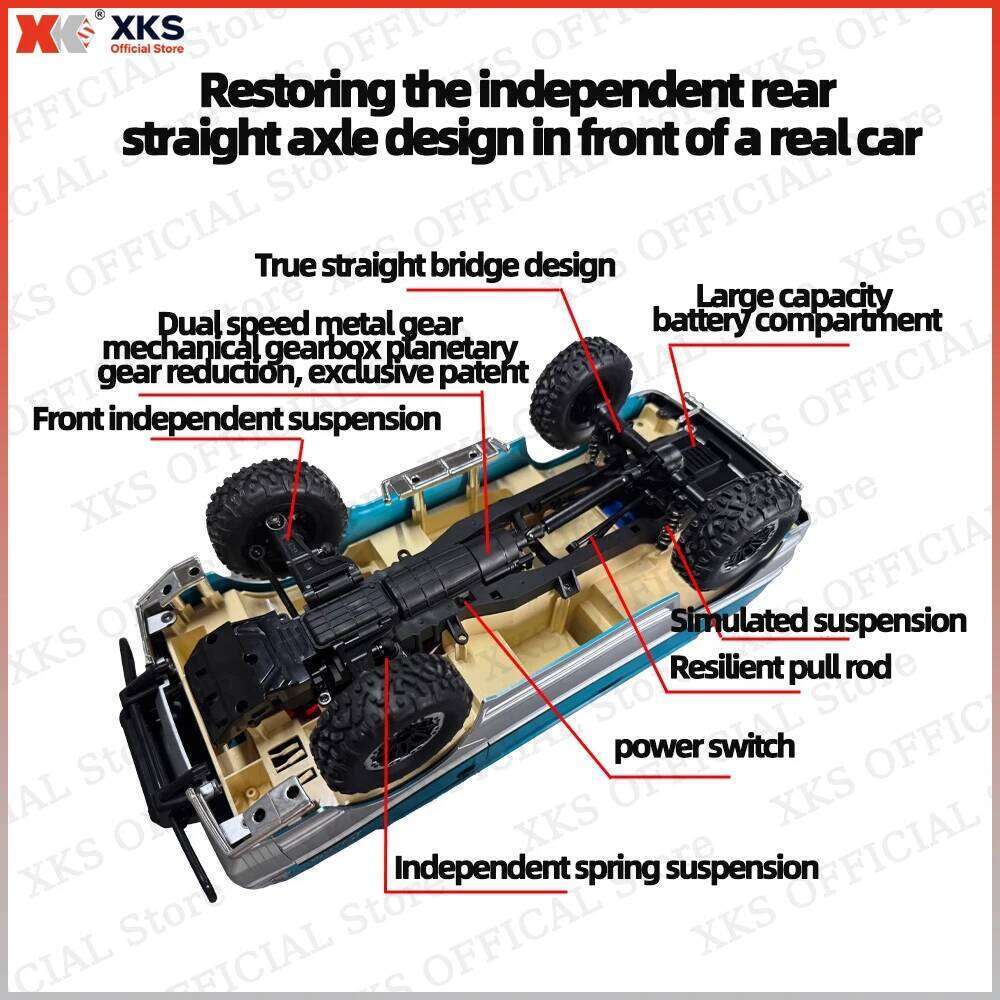 XKS LDRC LD1296 1/12 Scale 2-Speed Transmission Electric RC Off-Road Rock Crawler 2.4G Remote Control LED Light Toy Gift for Boy Z260304
