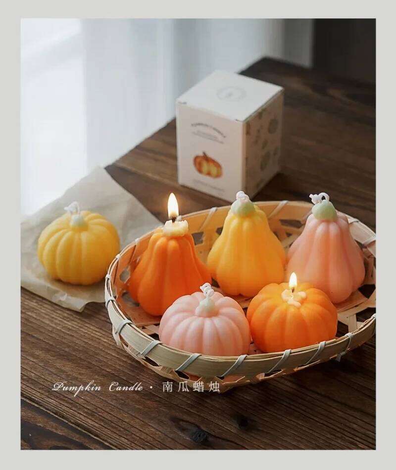 Handmade Pumpkin Candle Romantic Cute Soy Wax Aromatherapy Small Scented Relaxing Wedding Birthday Party Gift Home Decoration W260304 W260305